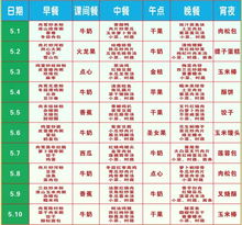 宝宝健康成长的营养食谱，食物营养食谱表格模板